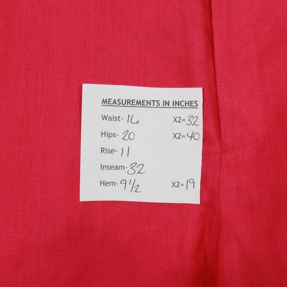 NWT CHAPS Pool Side Pink Linen Flat Front Lined Dress Pants Size 8 - Picture 11 of 11